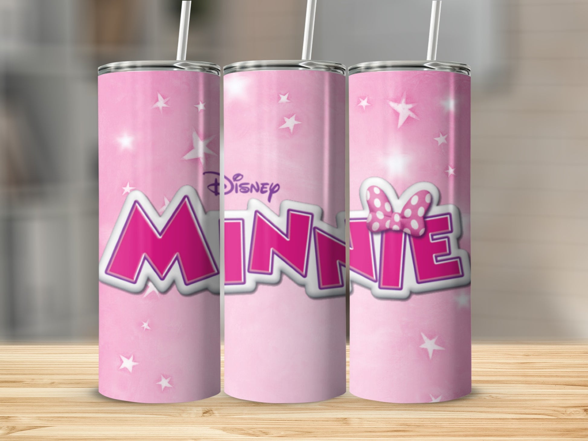 Pink Disney Minnie Themed Personalized Tumbler