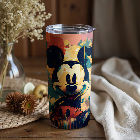 Vibrant Artistic Mickey Mouse Tumbler with Colorful Design