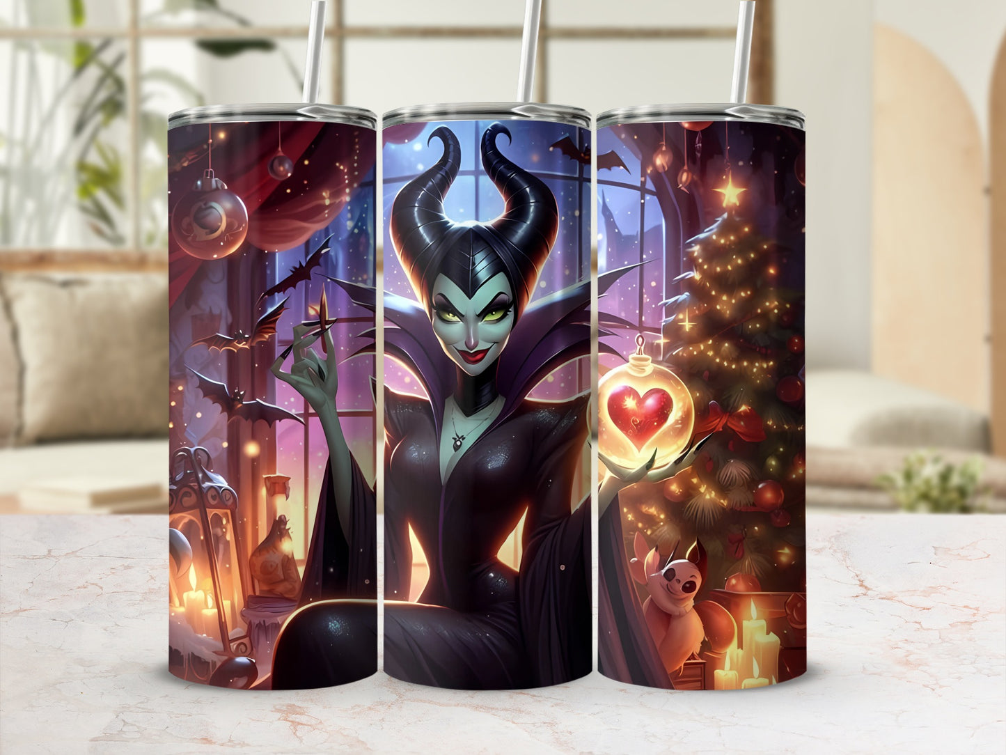 Disney Villain Christmas Holiday Themed Drinkware