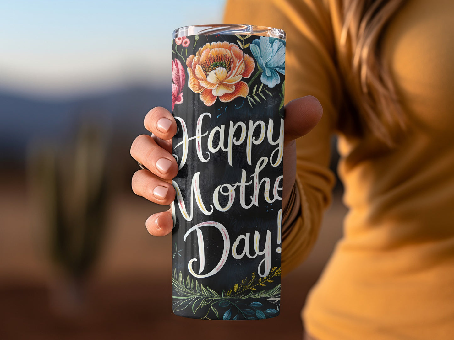 Happy Mother's Day Floral Travel Tumbler Cup