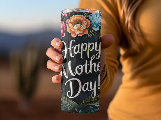 Happy Mother's Day Floral Travel Tumbler Cup