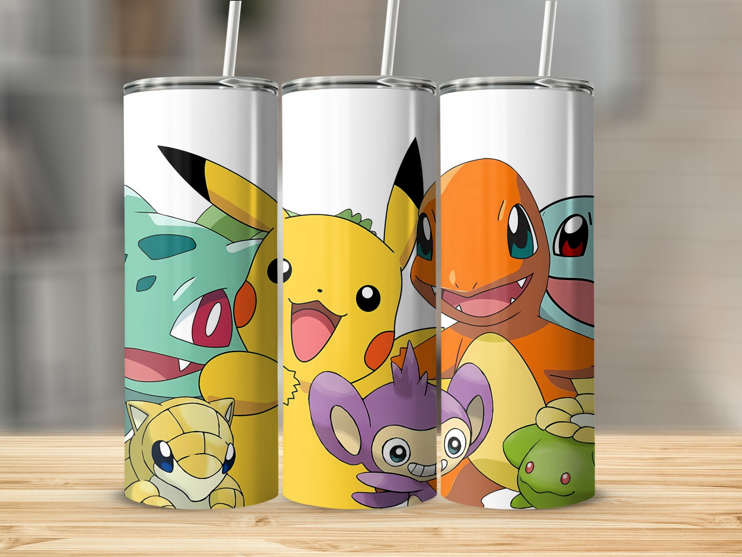 Colorful Cartoon Characters Tumbler Set for Kids and Fans