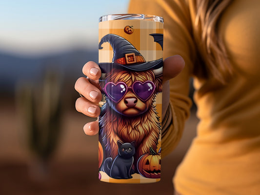 Cute Halloween Dog with Witch Hat Tumbler for Halloween