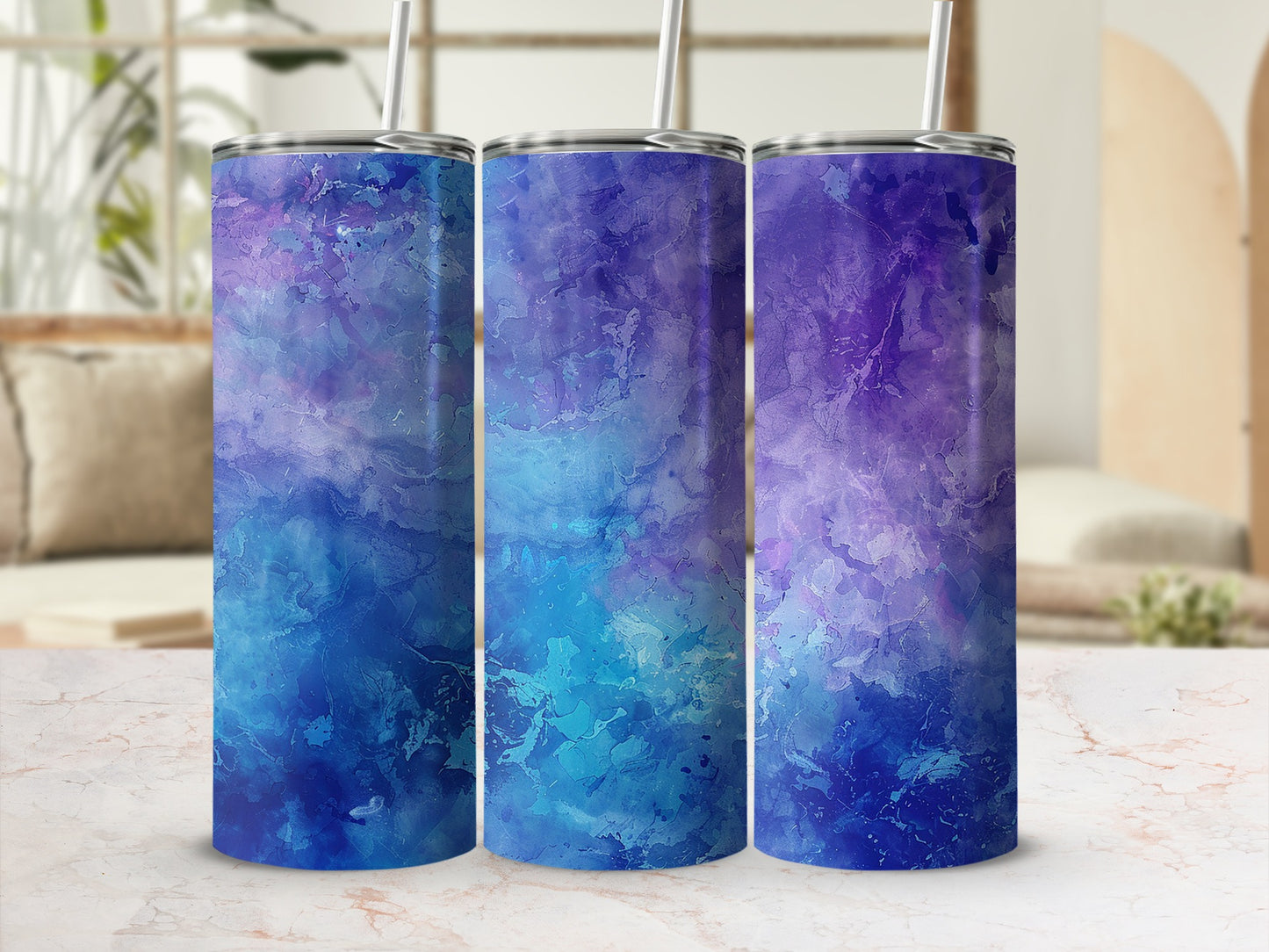 Abstract Blue and Purple Gradient Design Tumbler