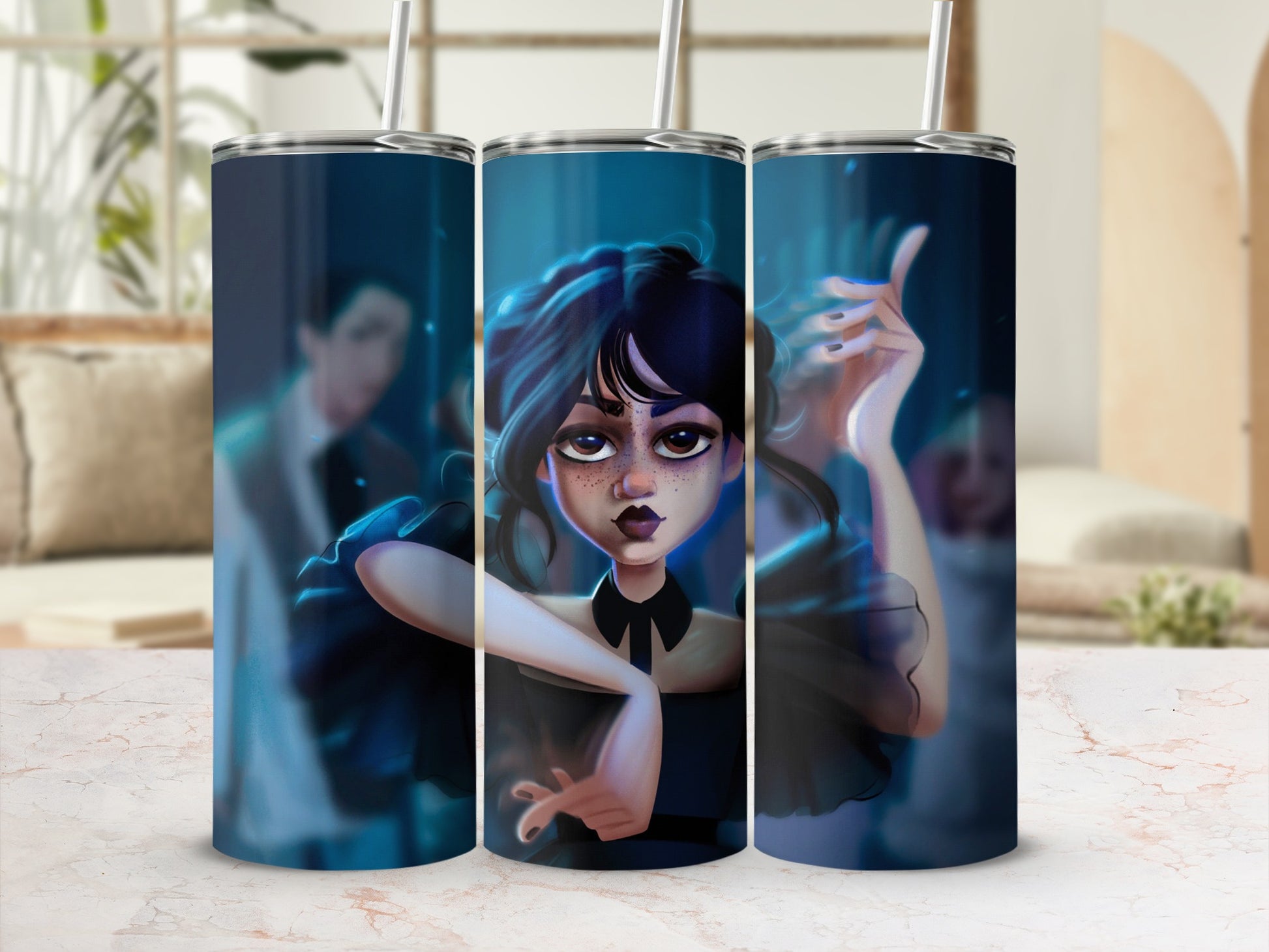 Stunning Cartoon Character Illustration Tumbler Set
