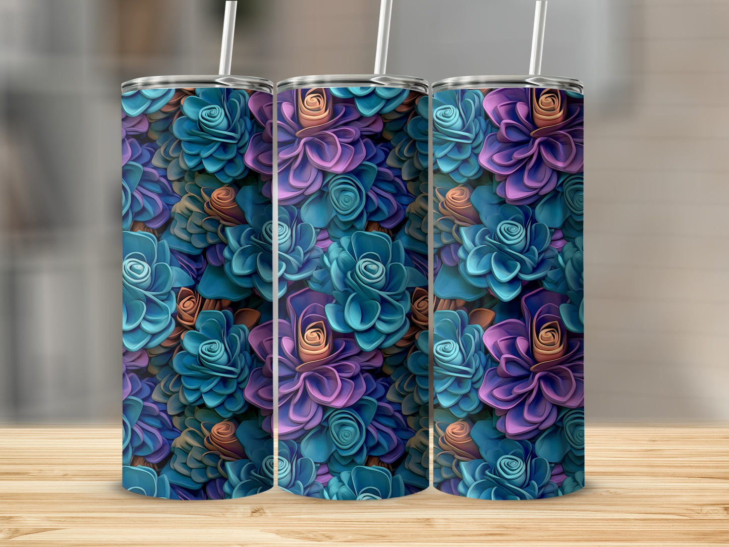 Colorful Succulent Floral Design Tumbler product