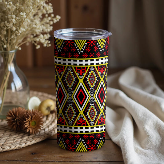 Geometric Patterned Insulated Beverage Tumbler