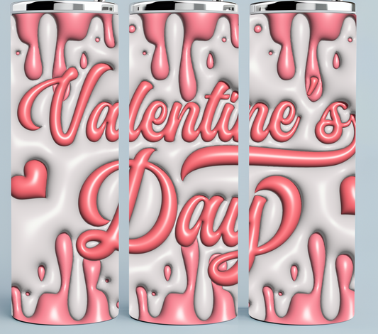 Pink and White Valentine Tumbler