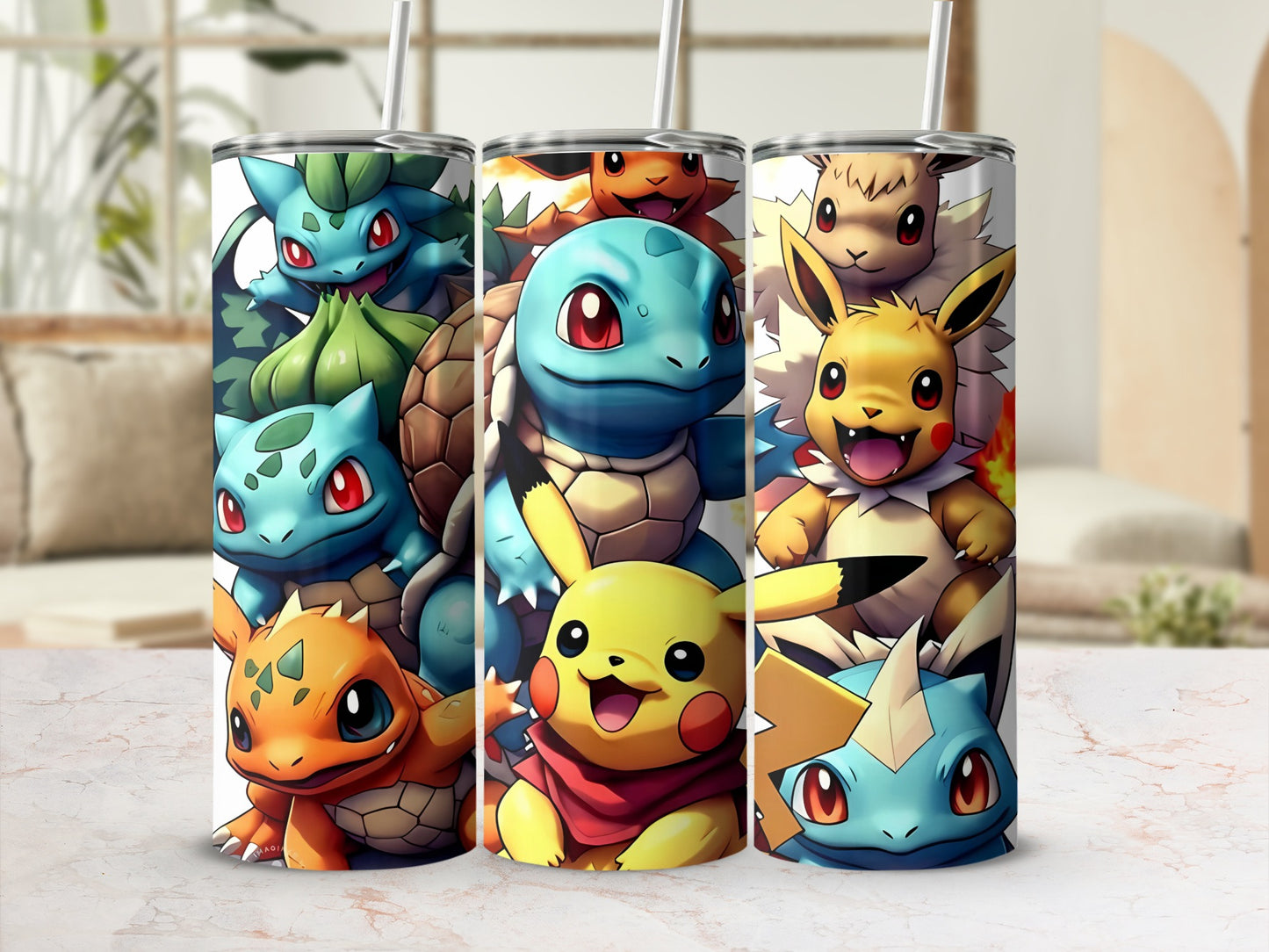Cute Cartoon Character Insulated Tumbler with Straw