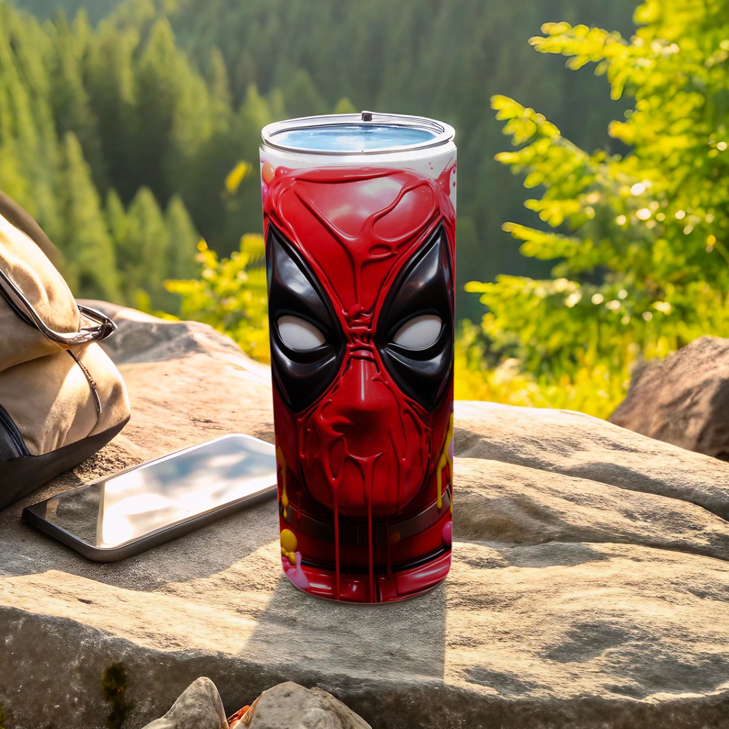 Stylish Red Mug With Bold Face Design 20oz Tumbler