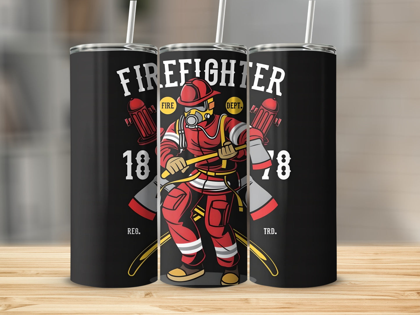 Firefighter Themed 1878 Design Tumbler Cup