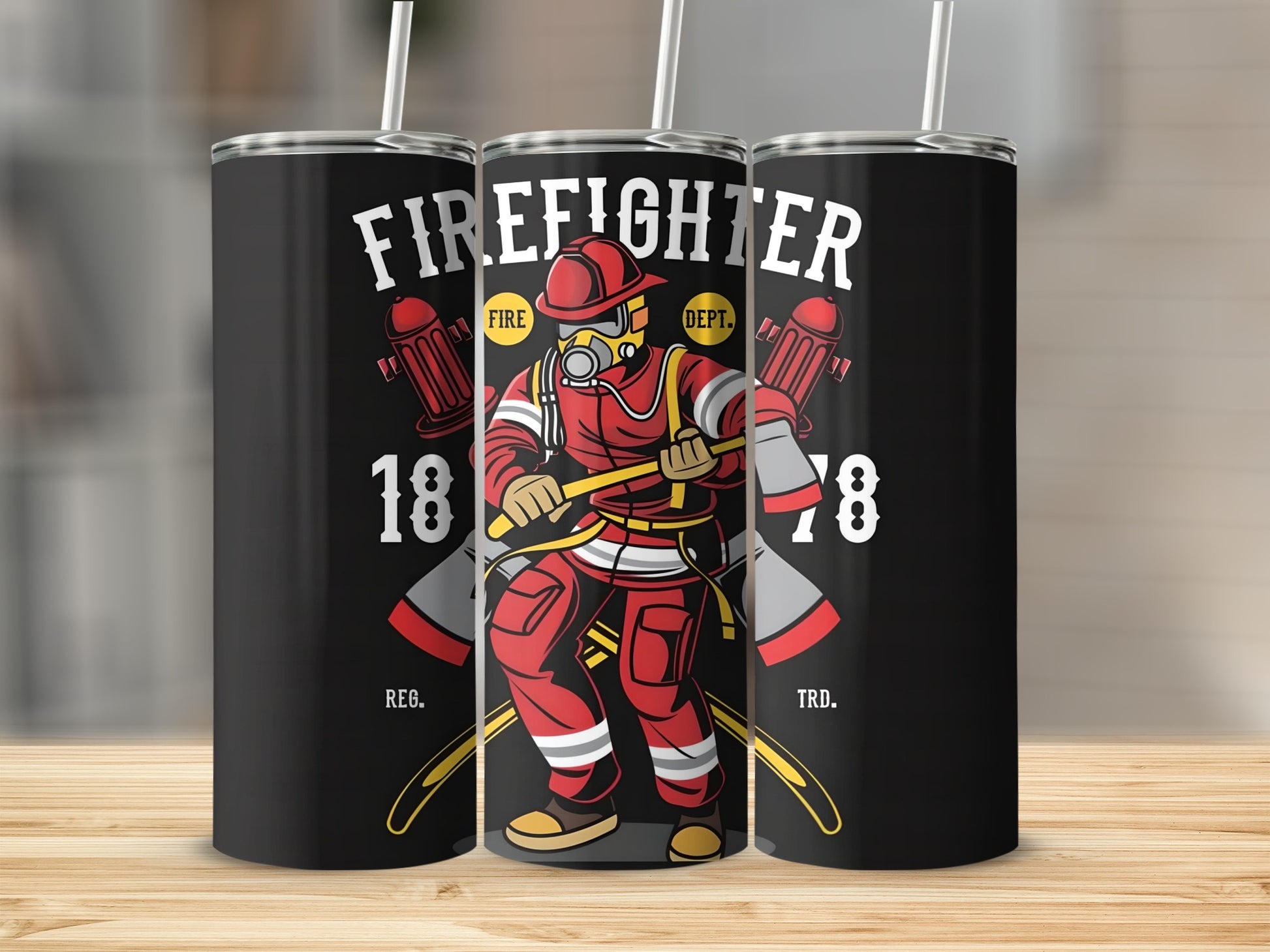 Firefighter Themed 1878 Design Tumbler Cup
