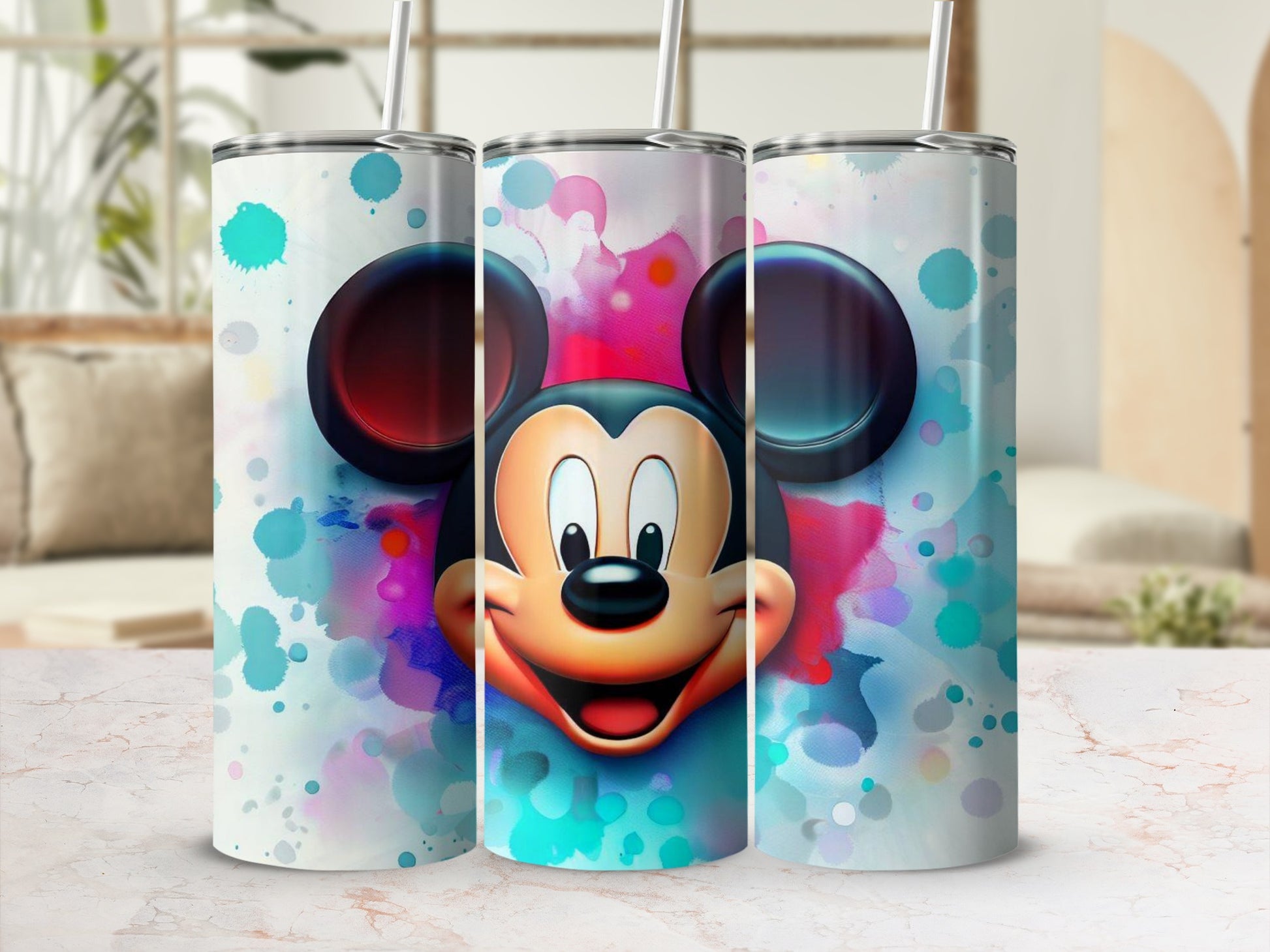 Colorful Mickey Mouse Art Insulated Tumbler