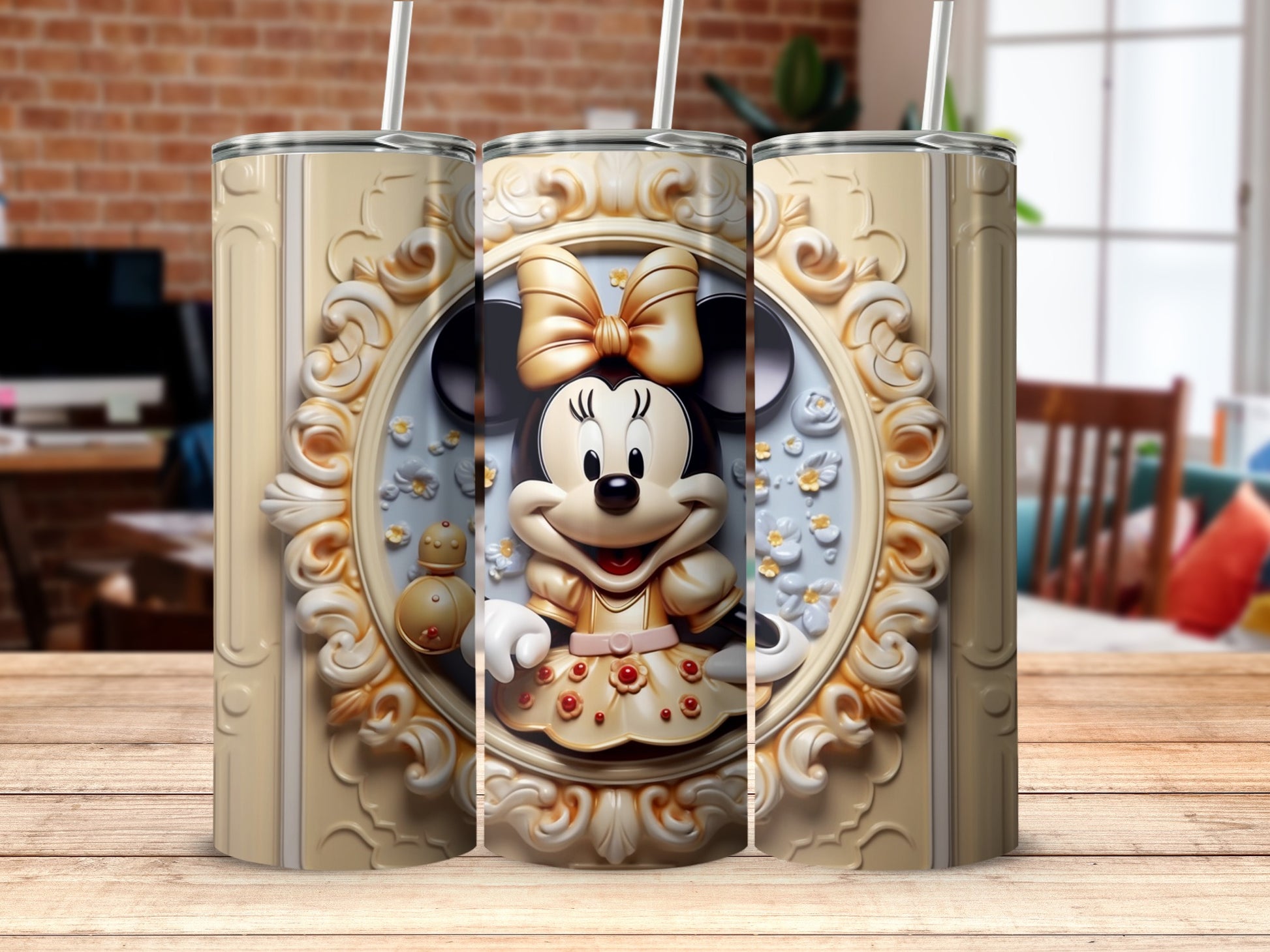 Vintage Mickey Mouse Themed Travel Tumbler Cup
