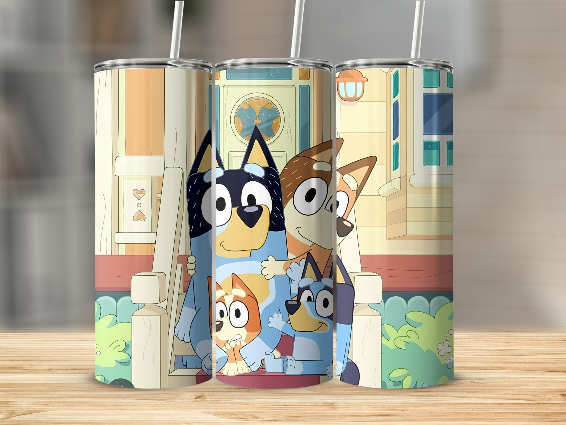Adorable Family Design Insulated Tumbler with Straw