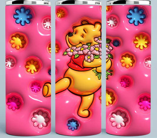Winnie The Pooh with Flowers 3D