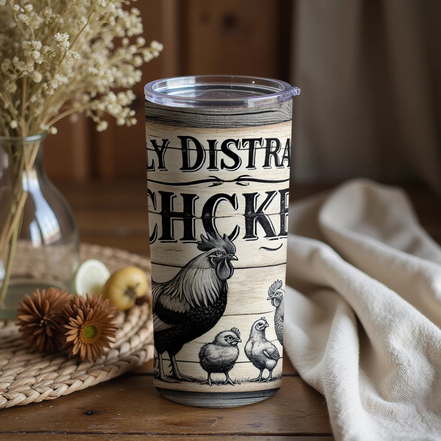 Easily Distracted By Chickens Tumbler Cup