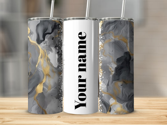 Personalized Marble Effect Tumbler with Custom Name