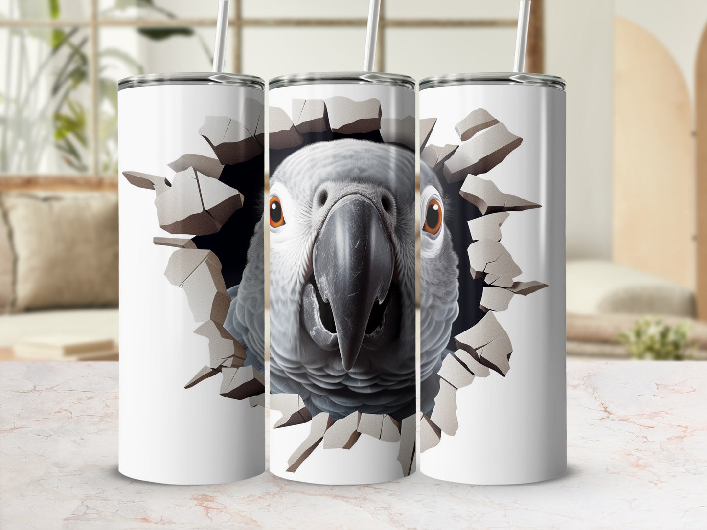 African Grey Parrot Wall Breakout Tumbler product type