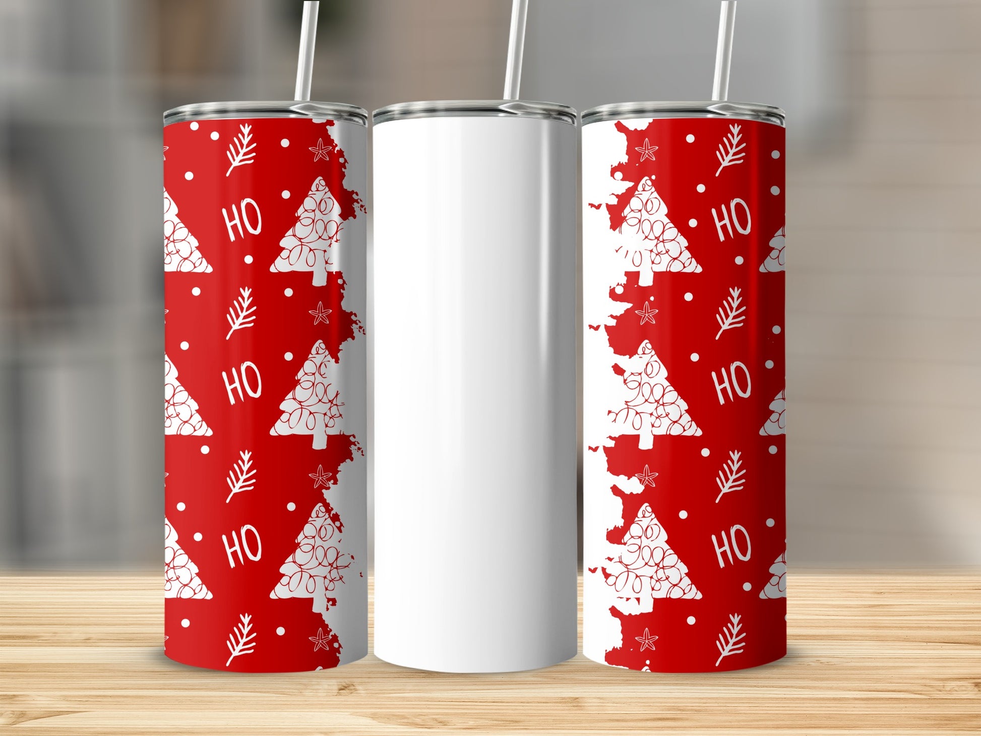 Ho Ho Christmas Tree Pattern Tumbler Cup Product