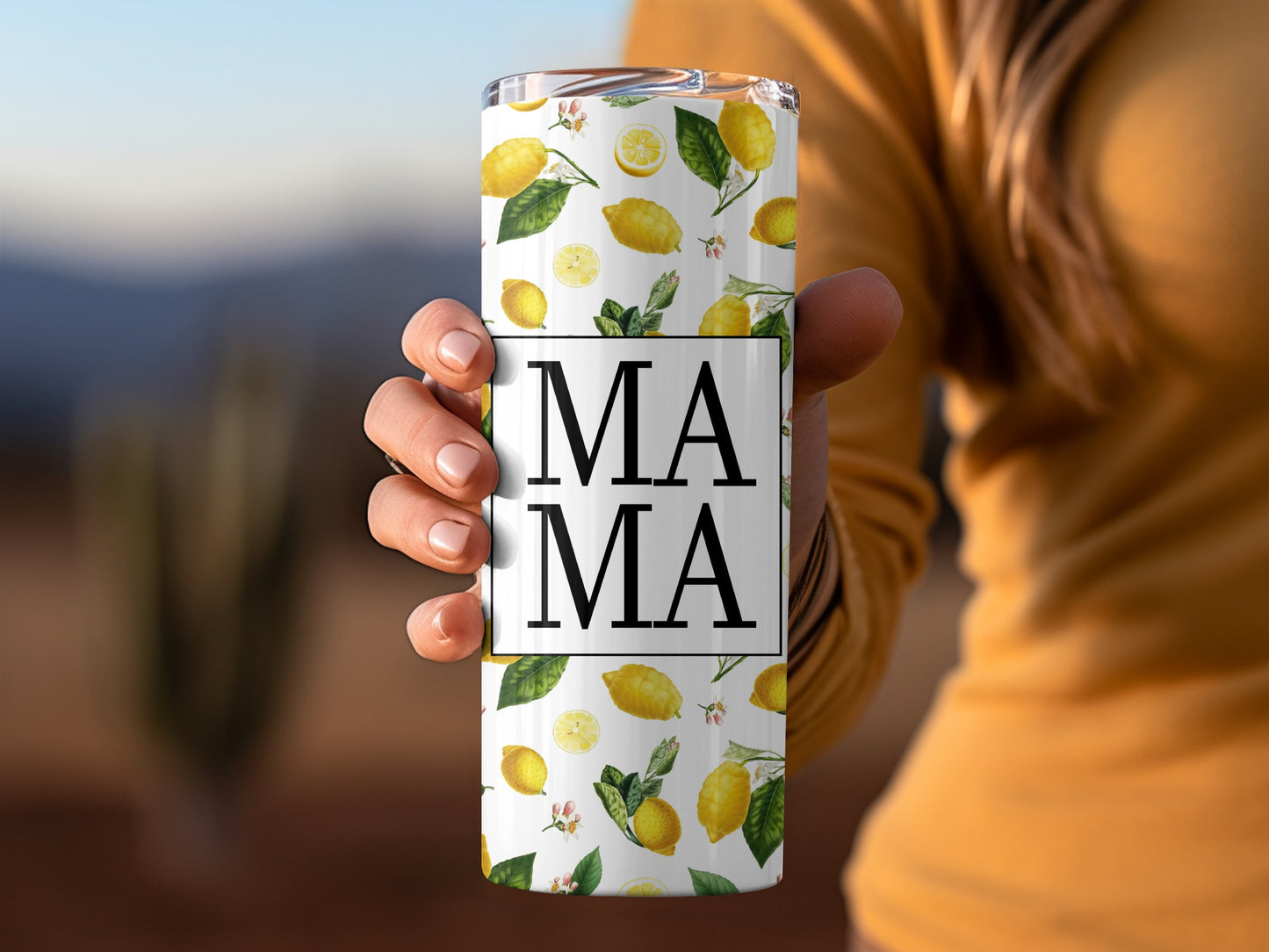MAMA Lemon Floral Insulated Tumbler for Moms