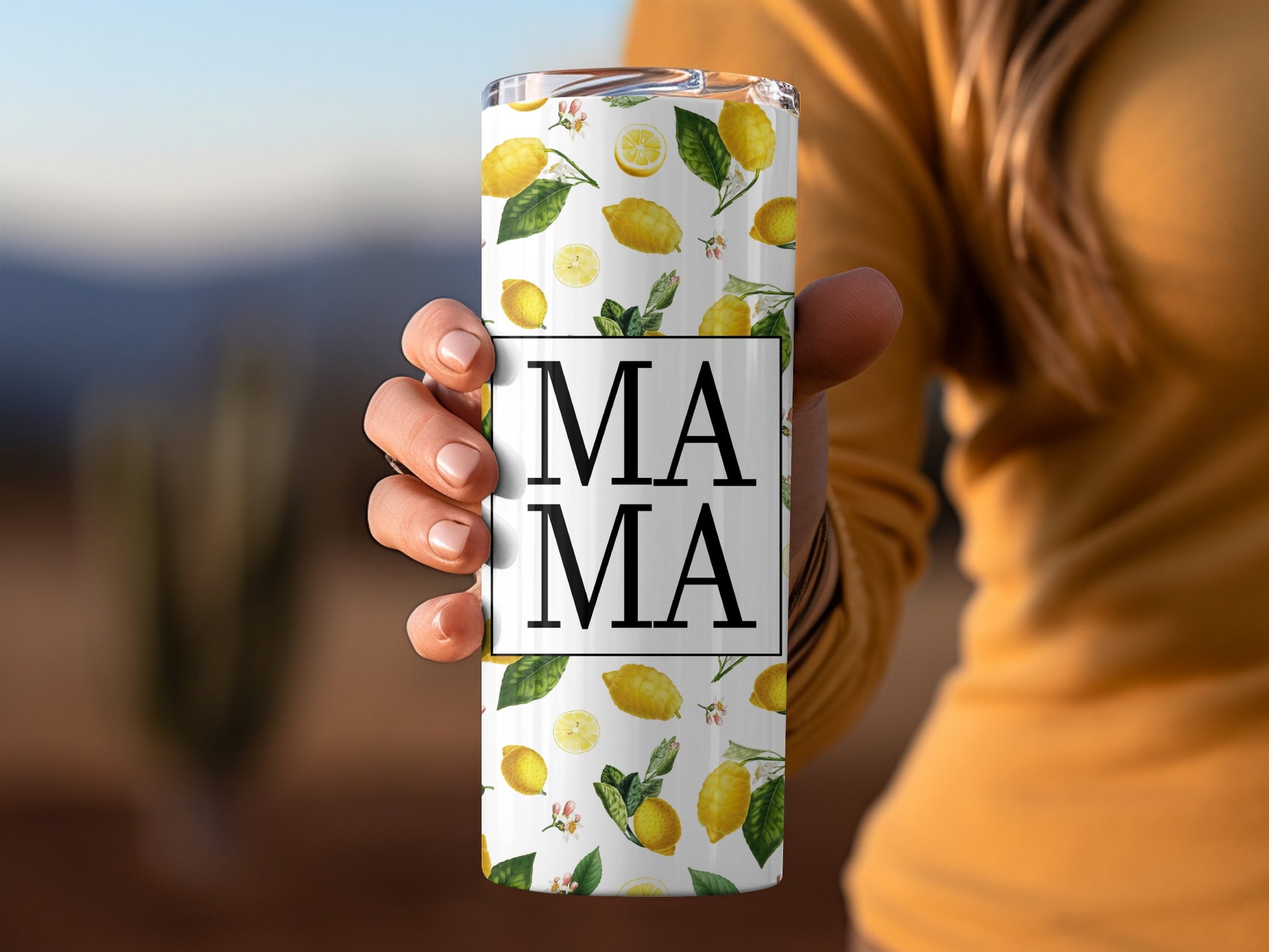 MAMA Lemon Floral Insulated Tumbler for Moms
