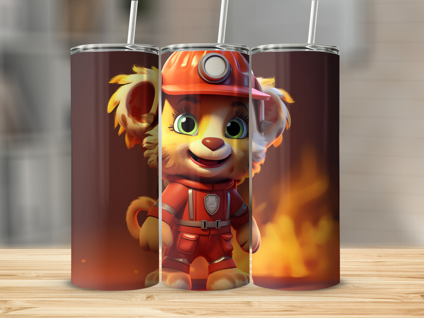 Firefighter Pup Cartoon Character Tumbler product type