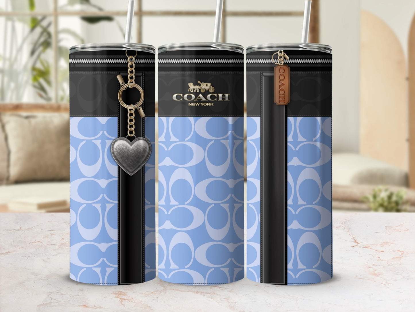 Stylish Designer Blue and Black Tumbler Product