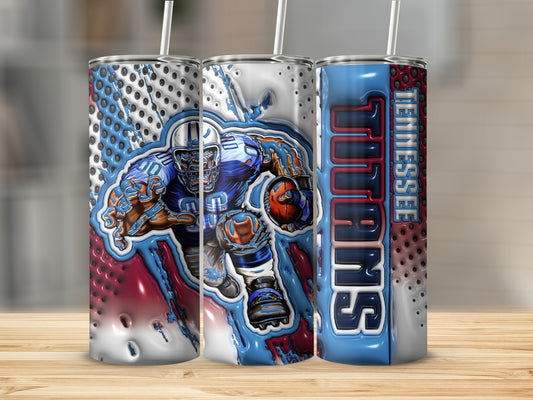 Tennessee Titans Football Action Scene 3D Effect Tumblers