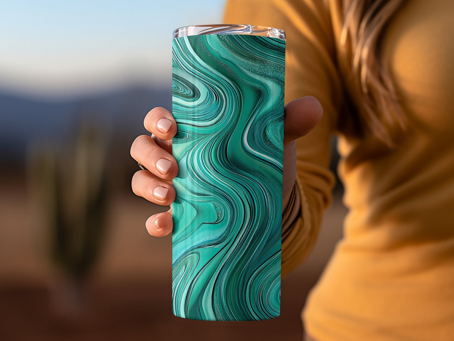 Teal Agate Marble Art Inspired Print for Modern Tumblers