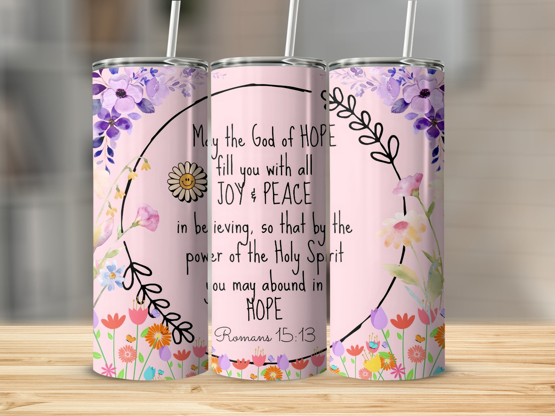 Romans 15:13 Floral Design Motivational Product