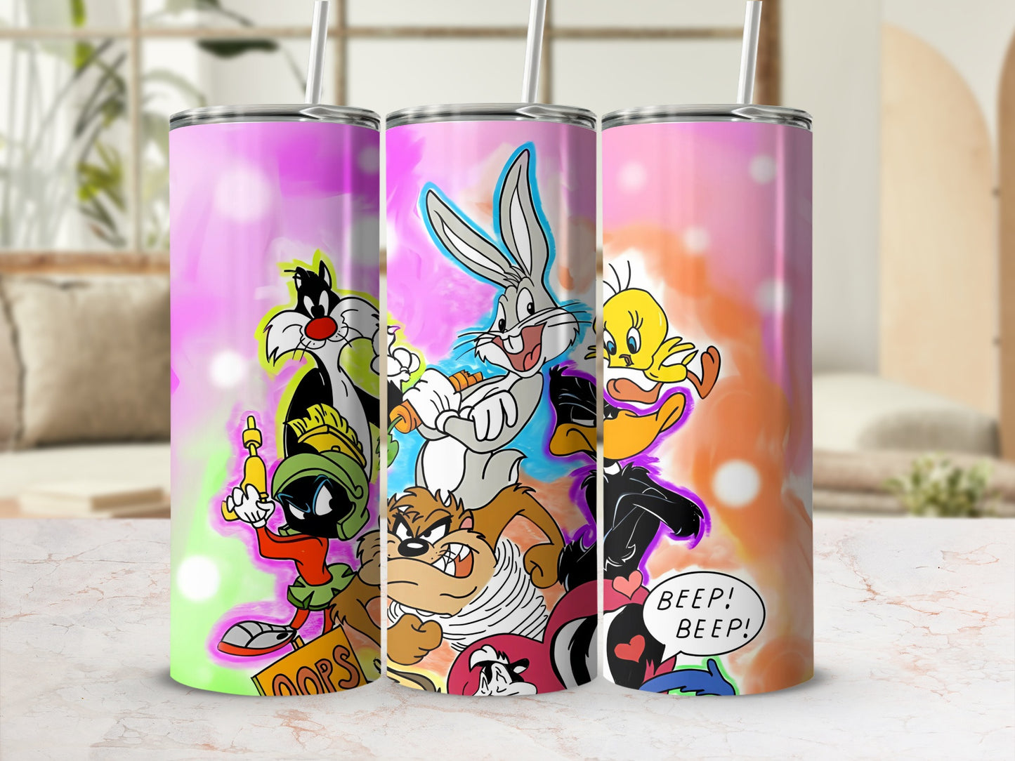 Colorful Cartoon Character Themed Tumbler Cup