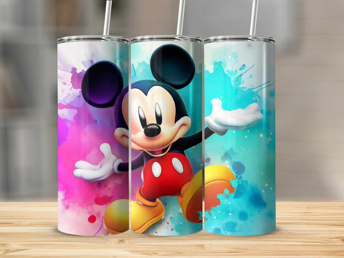Mickey Mouse Triple Tumblers with Colorful Designs
