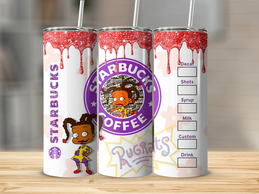 Rugrats and Starbucks Coffee Tumbler with Straw