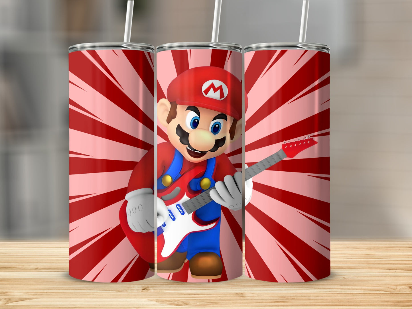 Guitar Playing Character with Red Stripes Tumbler