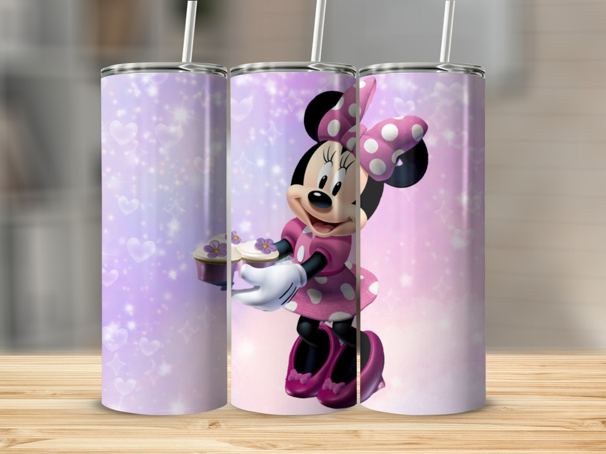 Minnie Mouse with Cupcake Tumbler for Beverages