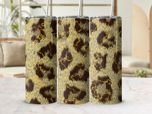 Stylish Leopard Print Stainless Steel Tumbler Flask