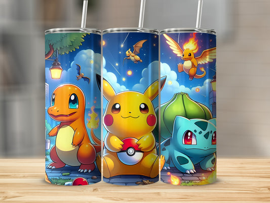 Adorable Charmander Pikachu Bulbasaur Bat Graphics tumbler