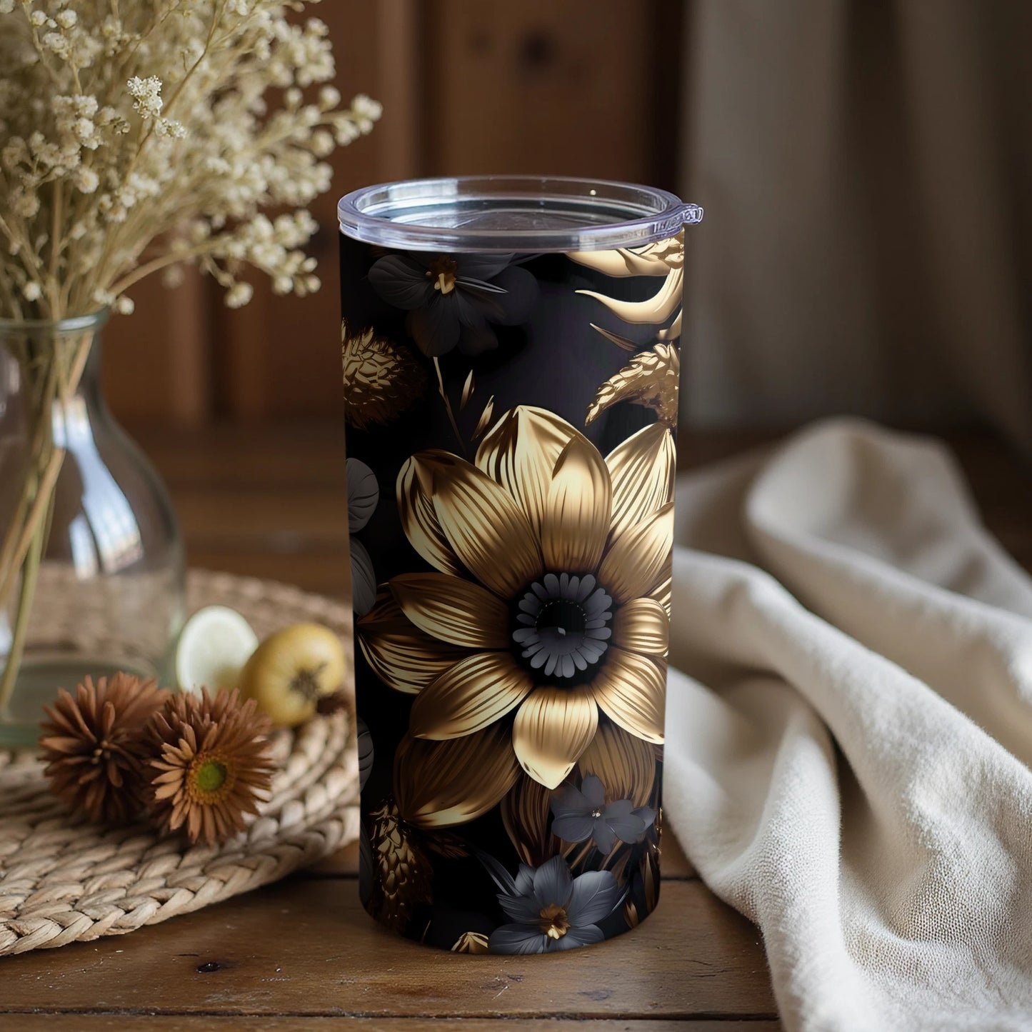 Elegant Floral Design Insulated Tumbler for Everyday