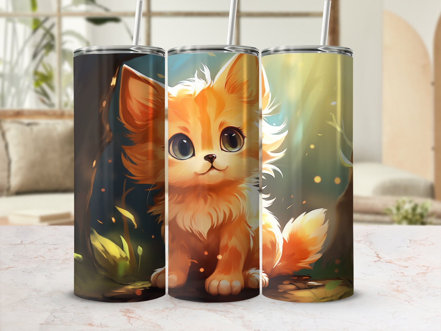 Little Forest Kitten Fantasy Art Tumbler product type