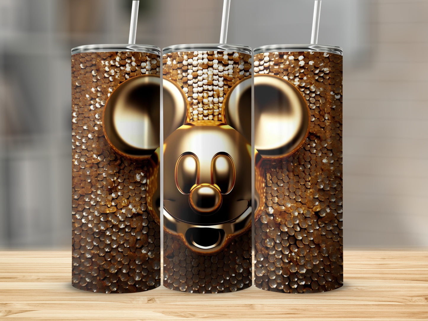 Shiny Character With Sequins Design Tumbler Product