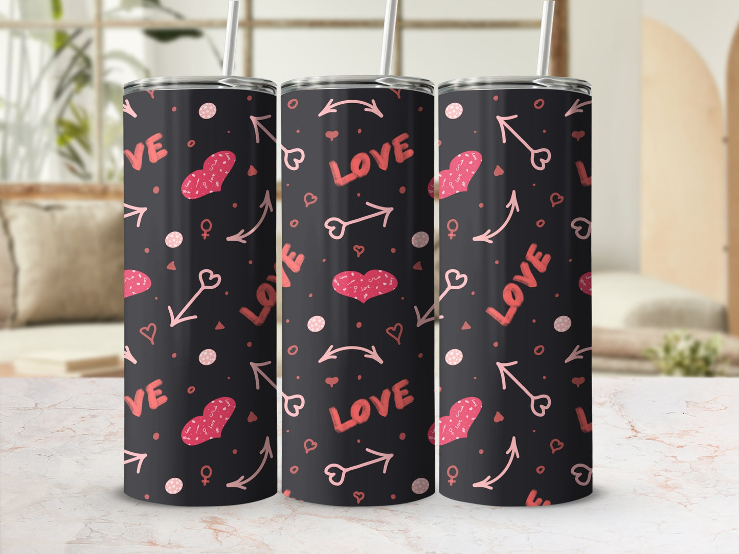 Love Hearts and Arrows Design Tumbler Cup Collection