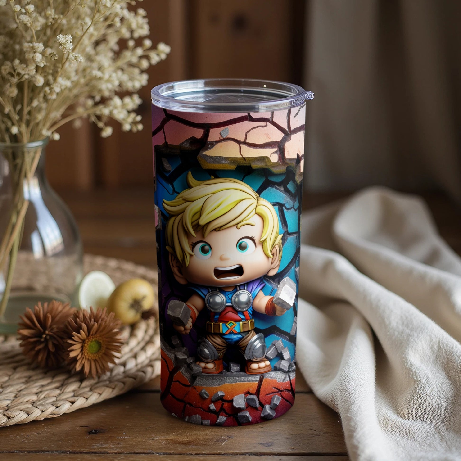 Colorful Cartoon Character Tumbler for Kids Gift