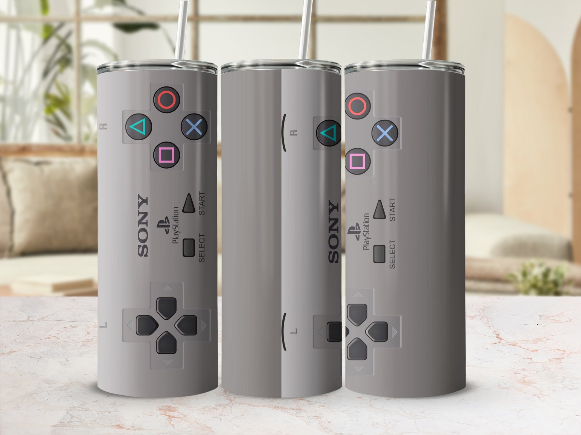 Retro Gaming Controller Design Sony PlayStation Tumbler product type