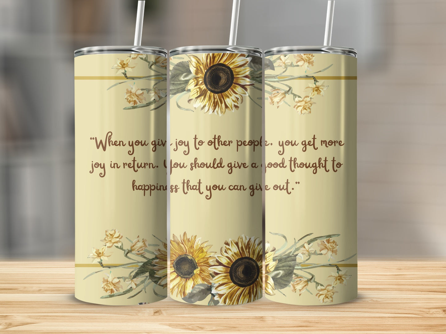Sunflower and Inspirational Quote Tumbler Product