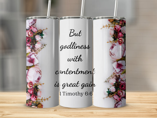 Inspirational Quote Floral 20oz Tumbler Cup