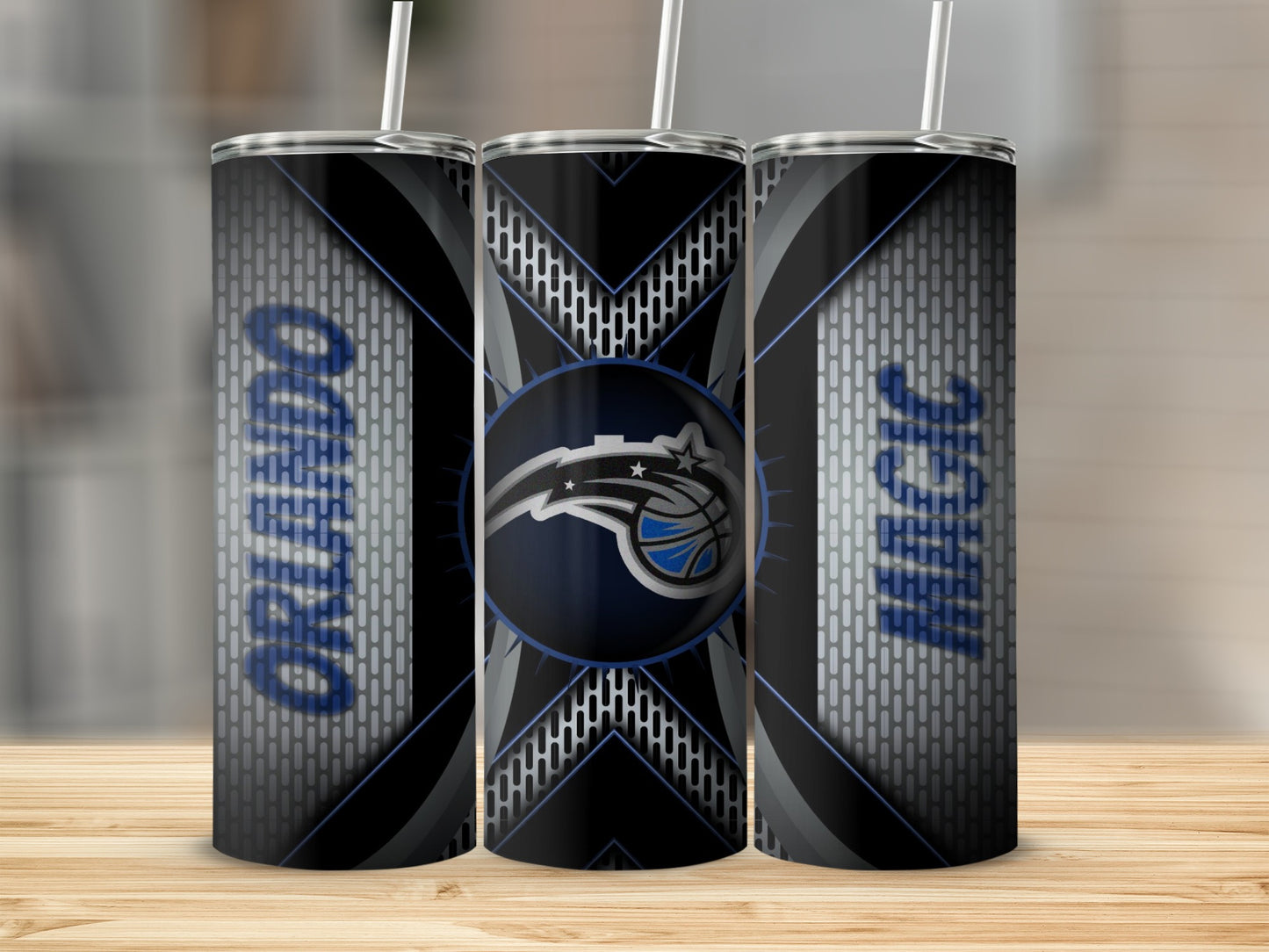 Orlando Magic Logo on Textured Background Tumblers