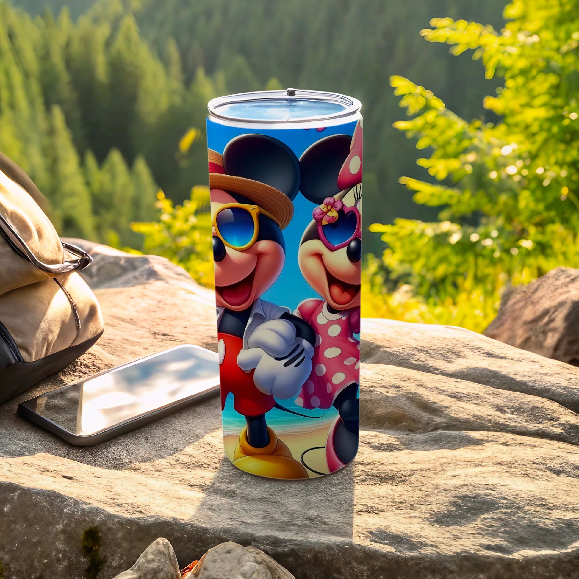 Colorful Cartoon Characters Insulated Tumbler on Nature