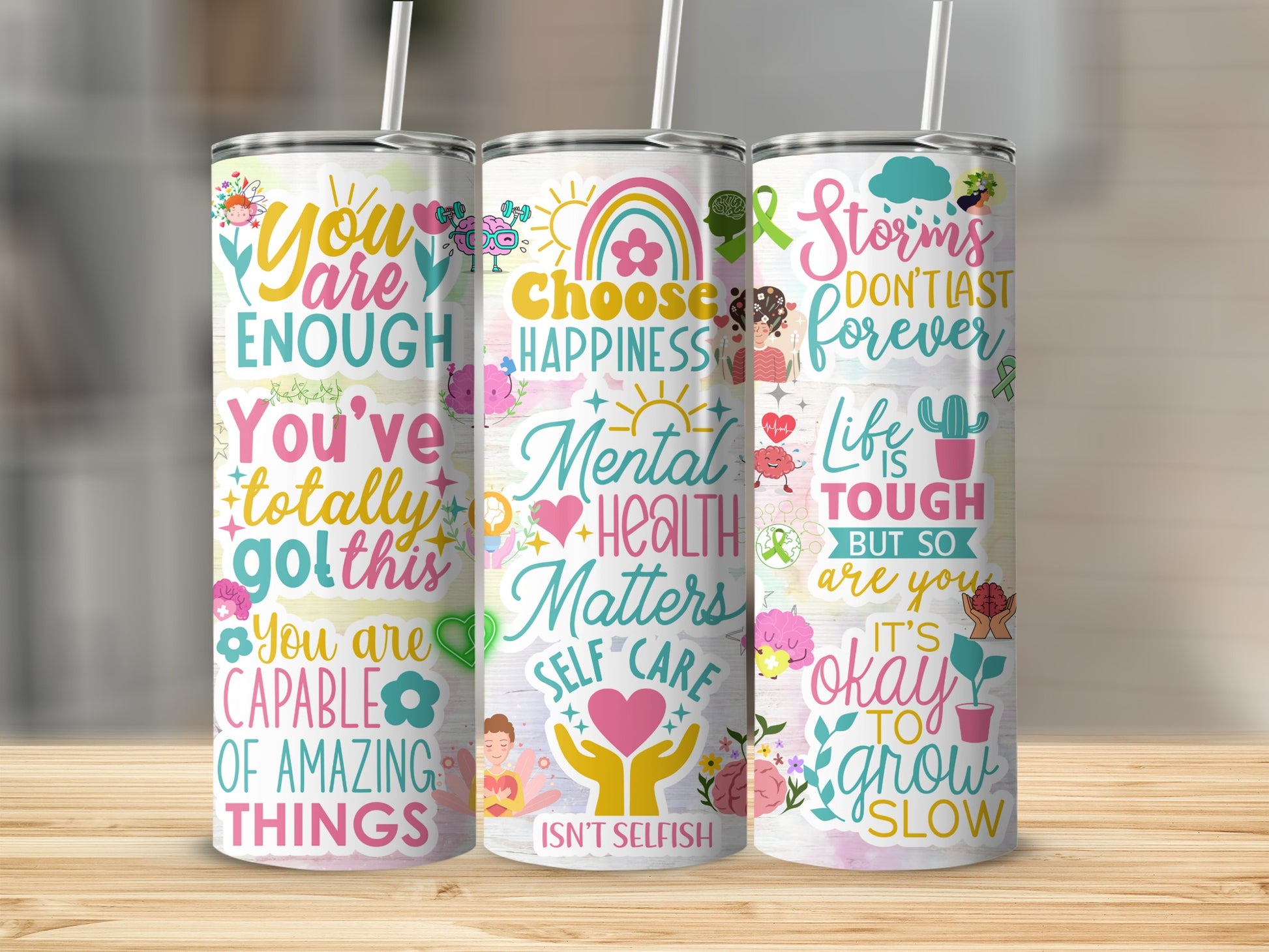 Inspirational Mental Health Motivational Tumbler Set
