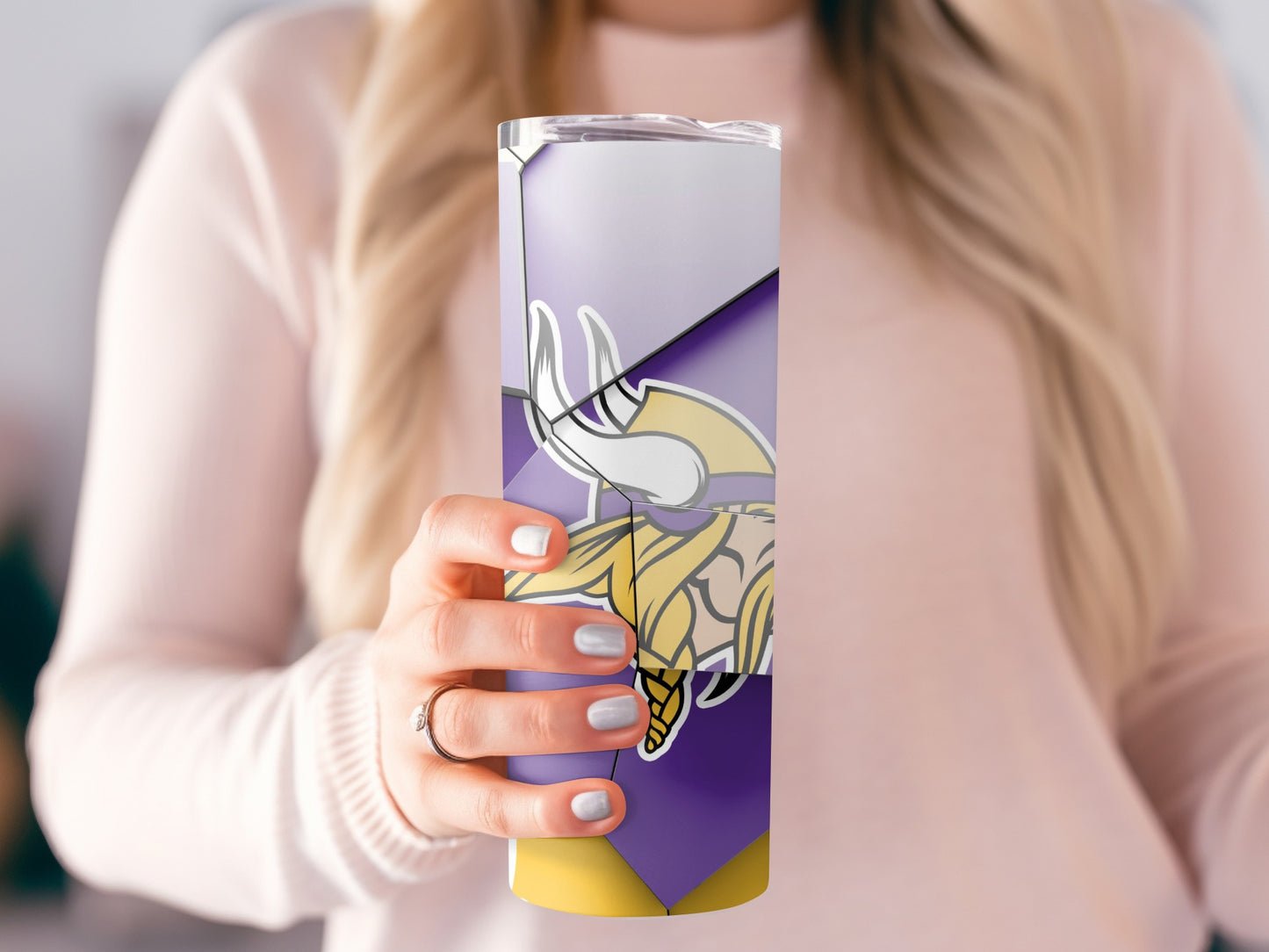 Purple Gold Abstract Minnesota Vikings Art Tumblers